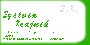 szilvia krajnik business card